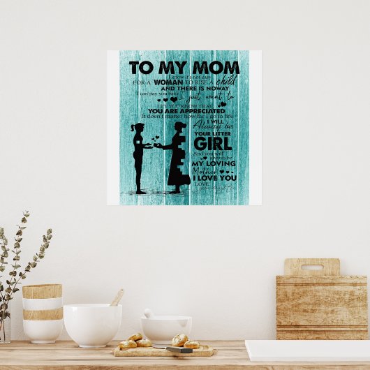 Poster De Belles Citations À Ma Mère | Cadeau pour mère (Cuisine)
