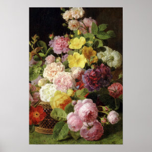 Poster De belles fleurs mixtes néerlandaises encore vie
