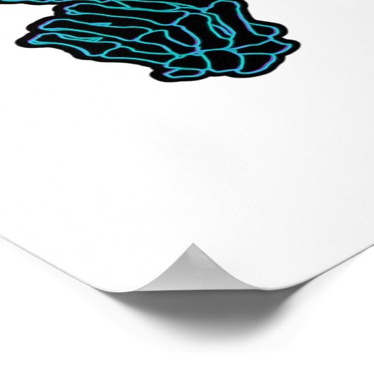 Poster De Belles Mains De Squelette Avec Un Signal Coeur (Coin)