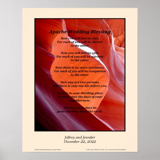 Poster de bénédiction du Mariage Apache 16 po x 20 (Devant)