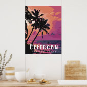 Poster de Benidorm Espagne Watercolor Beach (Cuisine)