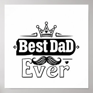 Poster de Best Dad Ever - Cadeau réfléchi pour pèr