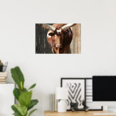 Poster de bétail Ankole-Watusi (Bureau à domicile)