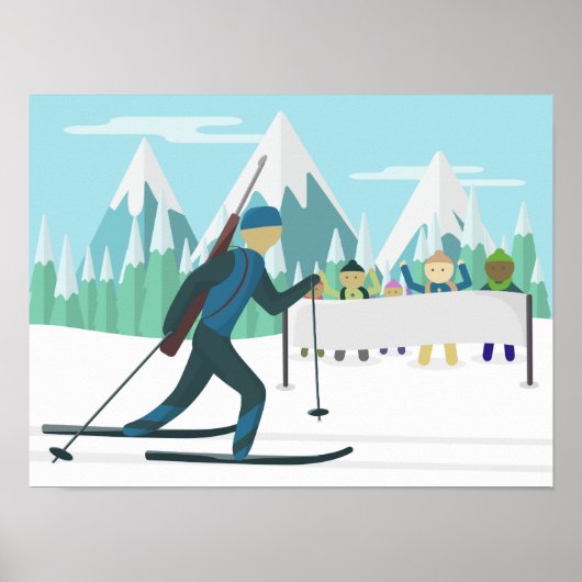 Poster de biathlon - Placez votre texte (Devant)
