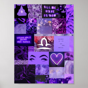 poster de bibliothèque esthétique violette