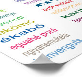 Poster de bienvenue 80 langues - Blanc (Coin)