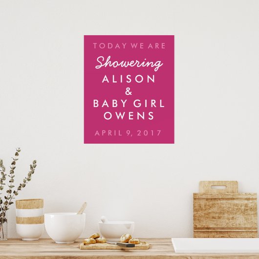 Poster de bienvenue baby shower (Cuisine)