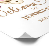 Poster de bienvenue de baby shower de fille Teddy  (Coin)