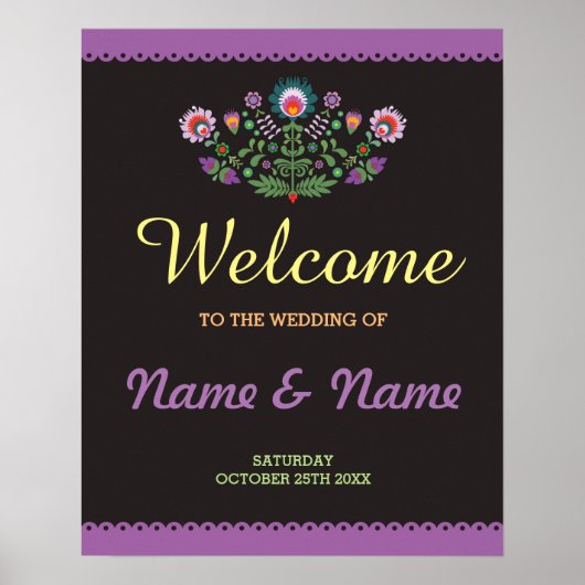 Poster de bienvenue de Fiesta Poster Mariage mexic (Devant)