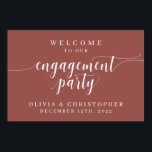 Poster de bienvenue de la fête d'engagement Bourgo<br><div class="desc">Ce panneau de fiançailles est le moyen parfait d'accueillir les invités à votre fiançailles.</div>