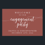 Poster de bienvenue de la fête d'engagement Bourgo<br><div class="desc">Ce panneau de fiançailles est le moyen parfait d'accueillir les invités à votre fiançailles.</div>