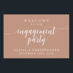 Poster de bienvenue de la fête d'engagement Champa<br><div class="desc">Ce panneau de fiançailles est le moyen parfait d'accueillir les invités à votre fiançailles.</div>