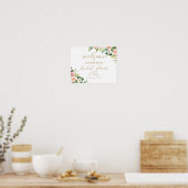 Poster de bienvenue de la Fête des mariées florale (Cuisine)