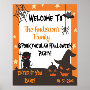 Poster de bienvenue de la fête d'Halloween éffraya