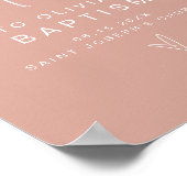 Poster de bienvenue de MARLO Modern Blush Pink Bap (Coin)
