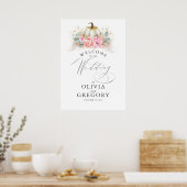 Poster de bienvenue des Fleurs roses et Mariages C (Cuisine)