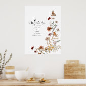 Poster de bienvenue des Fleurs sauvages d'aquarell (Cuisine)