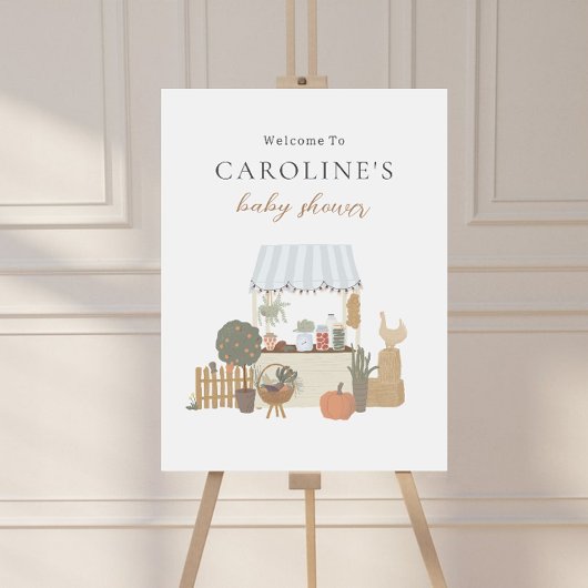 Poster de bienvenue du Baby shower agricole