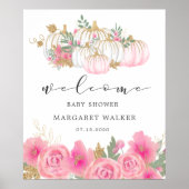 Poster de bienvenue du Baby shower Citrouille d'or (Devant)