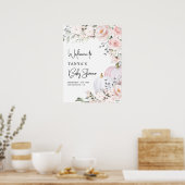 Poster de bienvenue du Baby shower Citrouille rose (Cuisine)