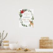 Poster de bienvenue du baby shower de cerf de Noël (Cuisine)