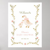 Poster de bienvenue du Baby shower de fille d'oie  (Devant)