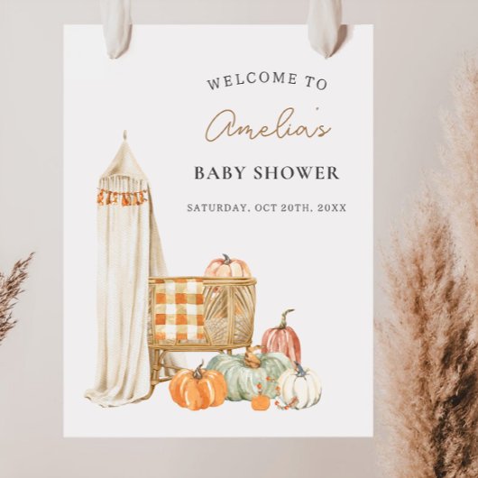 Poster de bienvenue du Baby shower de soins infirm