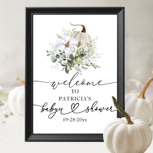 Poster de bienvenue du Baby shower de verdure citr