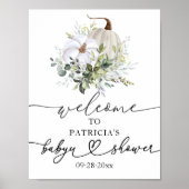 Poster de bienvenue du Baby shower de verdure citr (Devant)