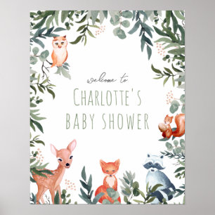 Poster de bienvenue du Baby shower des animaux de