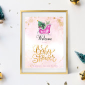 Poster de bienvenue du Baby shower d'hiver Pink Sl