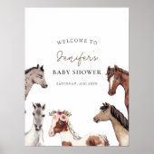 Poster de bienvenue du Baby shower du cheval (Devant)