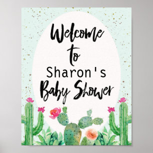 Poster de bienvenue du Baby shower Fiesta de Cactu