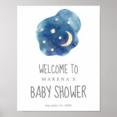 Poster de bienvenue du Baby shower Moon and Stars (Devant)