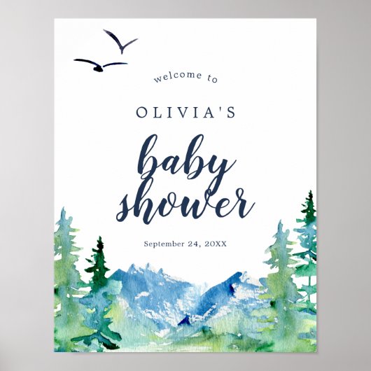 Poster de bienvenue du Baby shower Rocky Mountain (Devant)