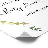 Poster de bienvenue du Baby shower Rose vert (Coin)