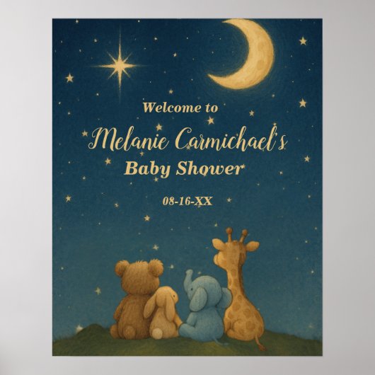 Poster de bienvenue du Baby shower Twinkle Little  (Devant)