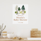 Poster de bienvenue du Baby shower Wolf Woodland (Cuisine)