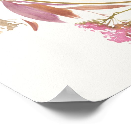 Poster de bienvenue du Fleur sauvage de Boho Rusti (Coin)