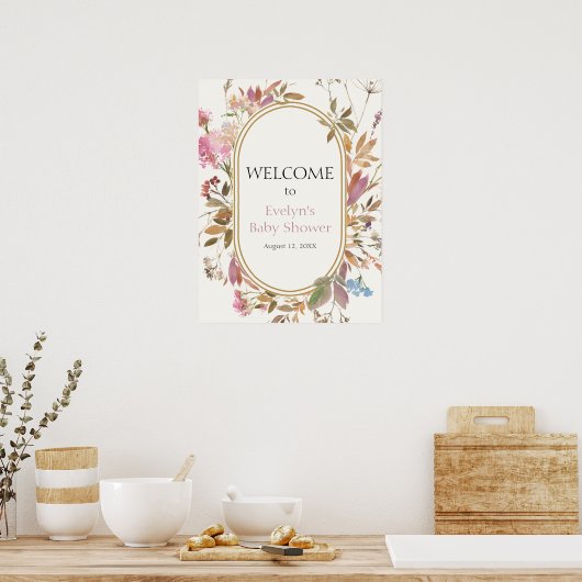 Poster de bienvenue du Fleur sauvage de Boho Rusti (Cuisine)