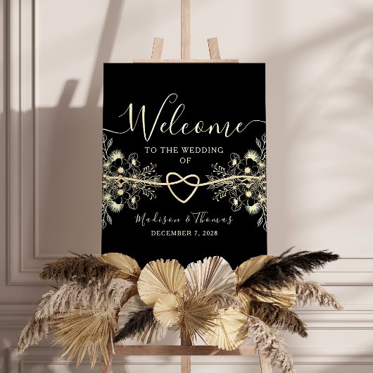 Poster de bienvenue du Mariage Black Gold