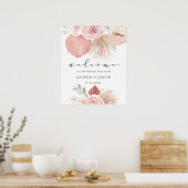 Poster de bienvenue du Mariage bohème tropical (Cuisine)