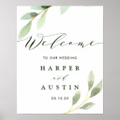 Poster de bienvenue du Mariage botanique du feuill (Devant)