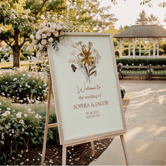 Poster de bienvenue du Mariage de automne fleur sa