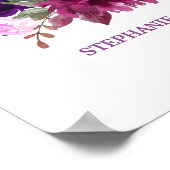 Poster de bienvenue du Mariage de Boho Floral Lave (Coin)