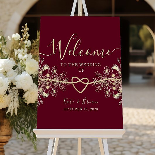 Poster de bienvenue du Mariage de Bourgogne romant