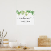 Poster de bienvenue du Mariage de feuillage vert E (Cuisine)