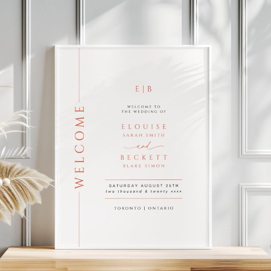 Poster de bienvenue du Mariage de la typographie o