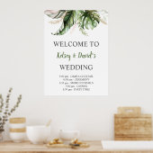 Poster de bienvenue du Mariage de la verdure rose  (Cuisine)