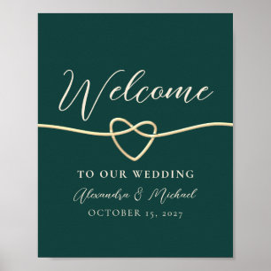 Poster de bienvenue du Mariage Emerald Green
